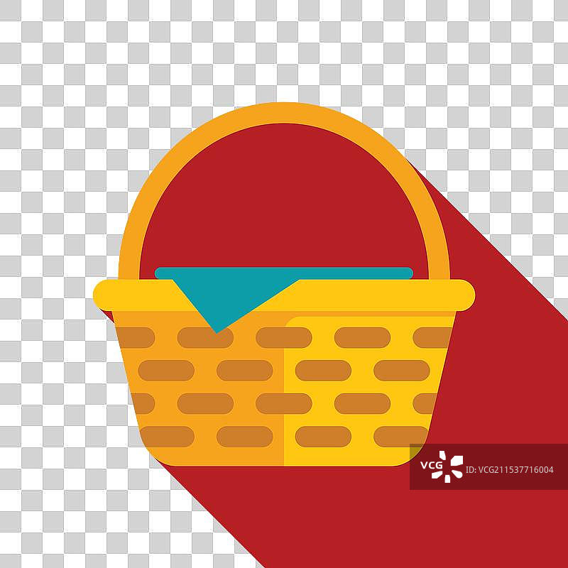 空的野餐篮和蓝色餐巾静静等待着被使用图片素材