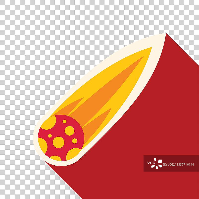 卡通流星飞行时留下火焰尾巴图片素材