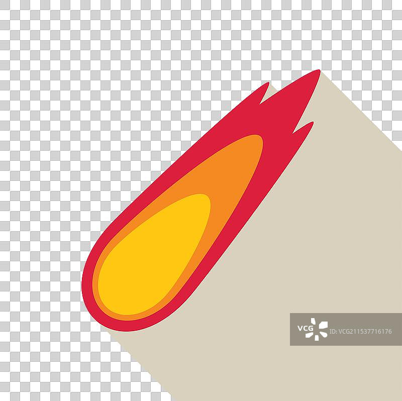 在太空中留下火焰轨迹的燃烧陨石图片素材