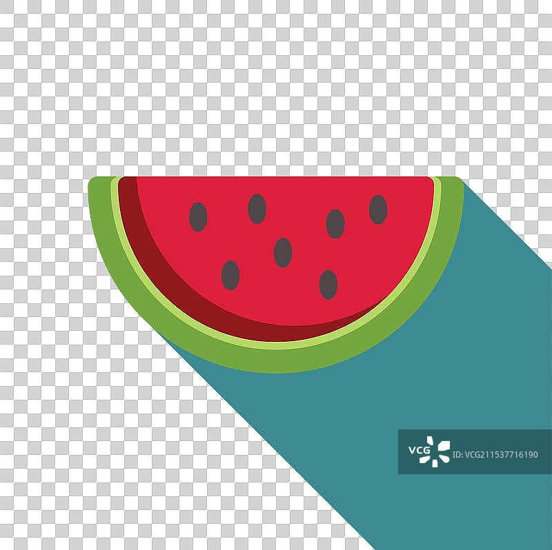 新鲜的西瓜片在蓝色背景上投下长长的阴影图片素材