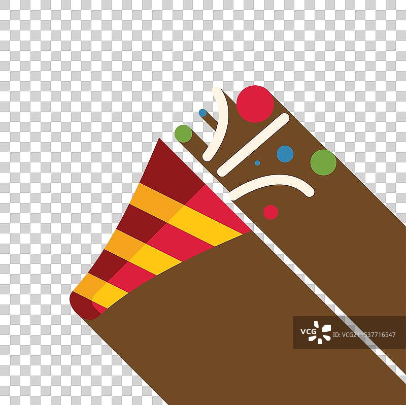 派对喇叭吹响五彩纸屑庆祝节日图片素材