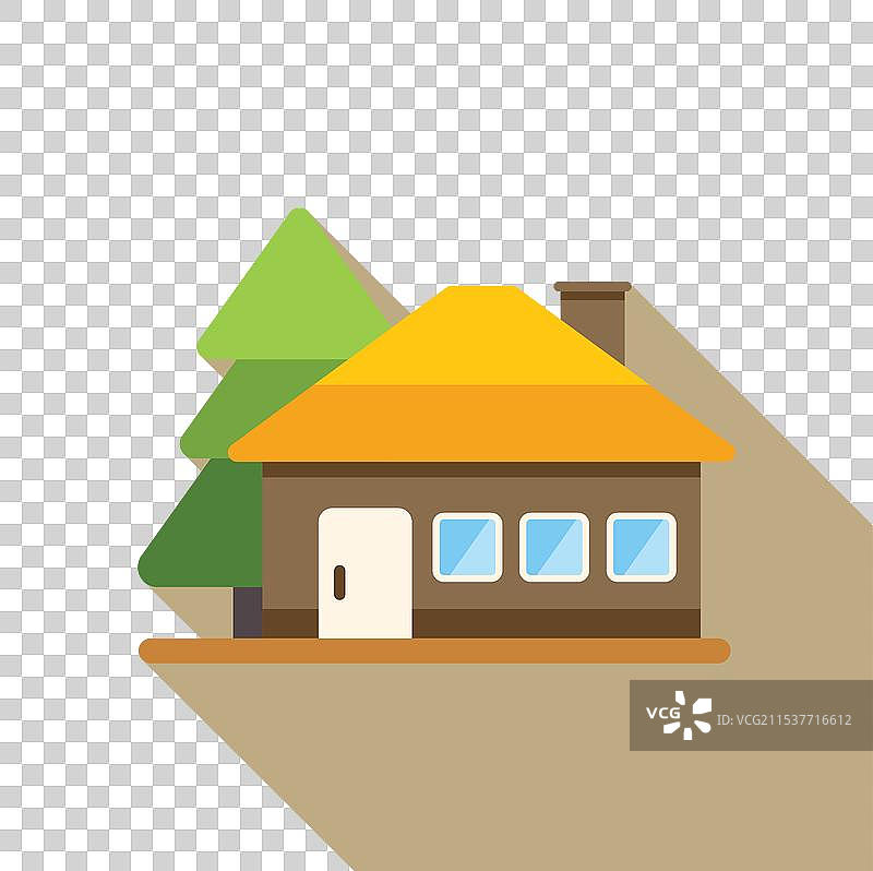 小木屋，黄色屋顶的家庭房子图片素材