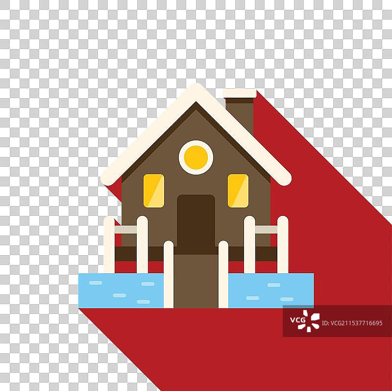 小木屋架在水面上的高脚柱上图片素材