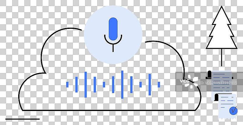 语音识别与云存储概念图片素材