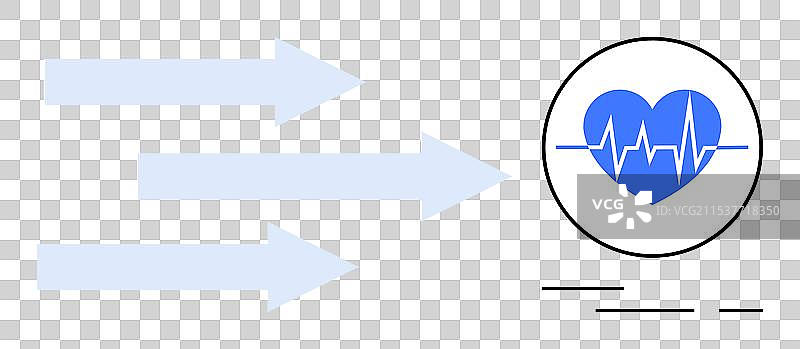 心跳与指示健康的箭头图片素材