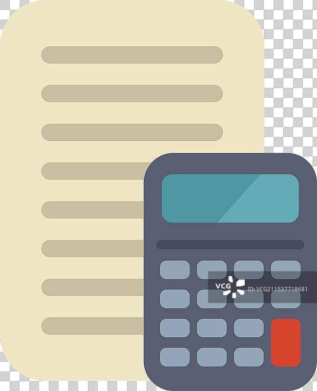 计算器正在计算带有纸质发票的账单图片素材