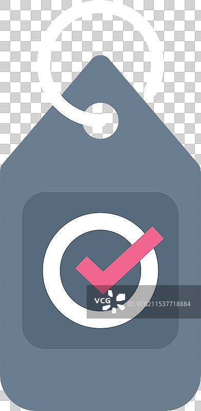 带有勾号的验证标签图标图片素材