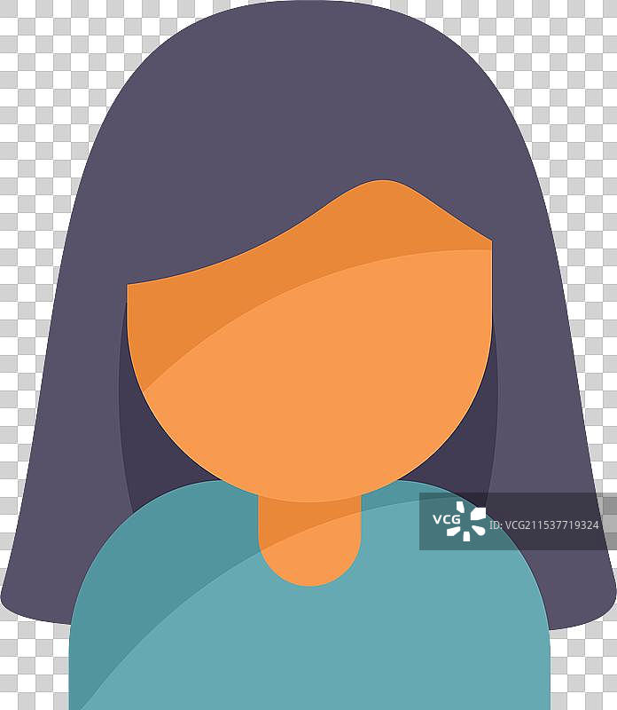 年轻女性展示中长发型头像图片素材