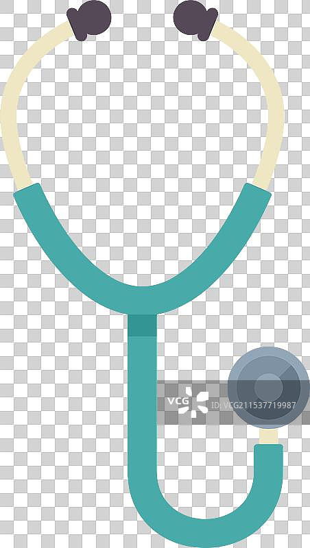 象征医疗保健的绿色听诊器图片素材