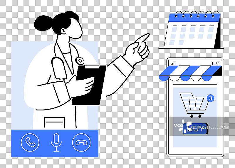 医疗专业人员排班系统与电子功能图片素材