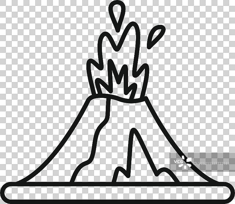 火山喷发热熔岩轮廓图标图片素材