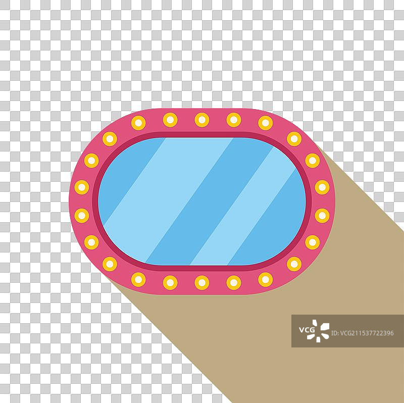 带灯泡的椭圆形更衣室镜子图片素材