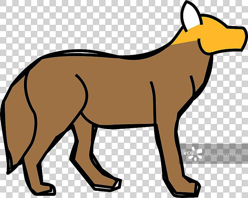 彩色狼动物图标图片素材