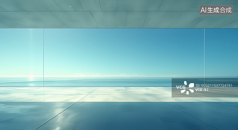 【AI数字艺术】现代抽象的玻璃建筑3D渲染房地产样板间汽车广告背景图概念图片素材