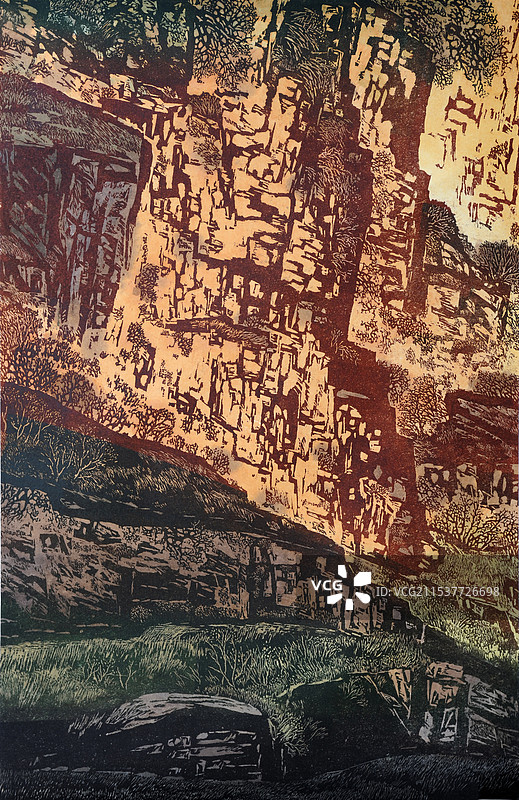 《酸枣沟（黄土地系列组画之十二）》木版图片素材