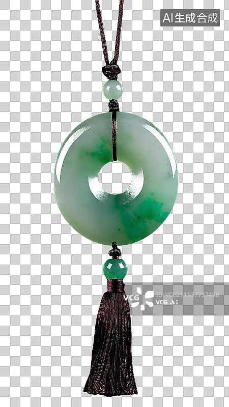 【AI数字艺术】翡翠玉佩，项链，平安扣，玉石挂件，首饰，定情信物，中国元素，玉文化，免抠元素图片素材