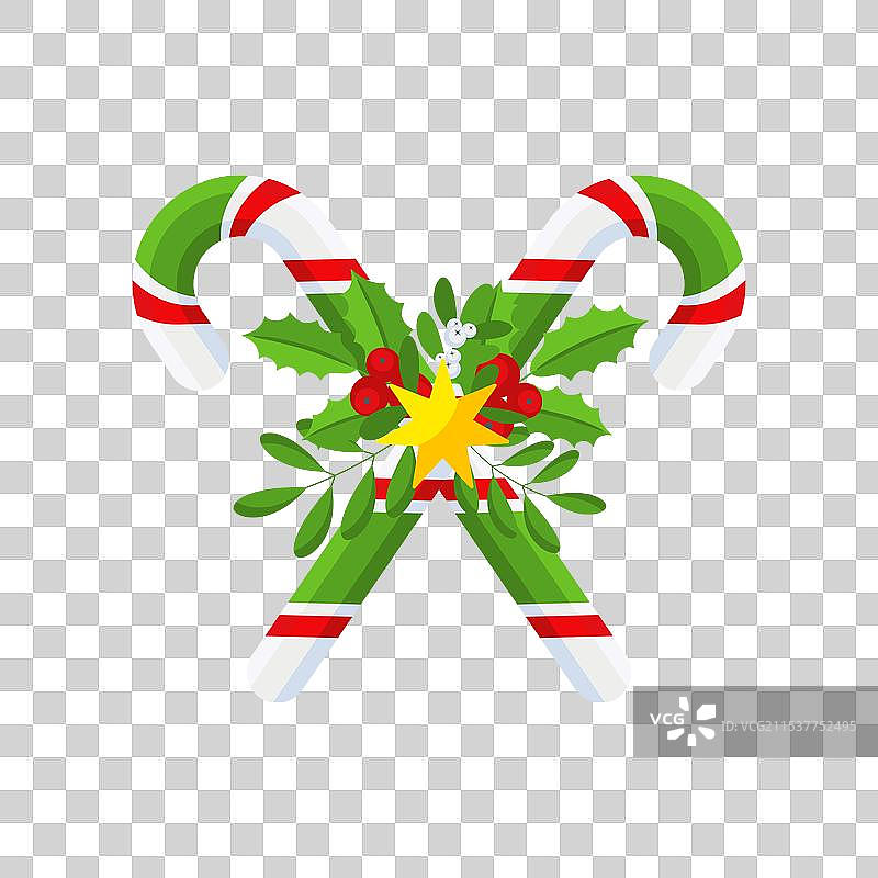 圣诞糖果手杖门装饰元素图片素材