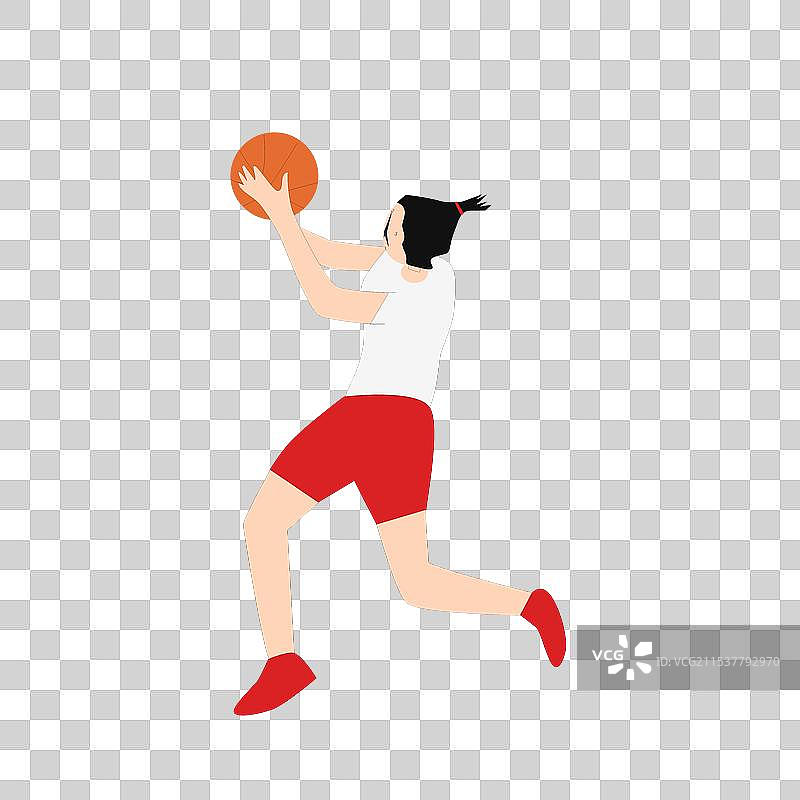 女人手持篮球图片素材