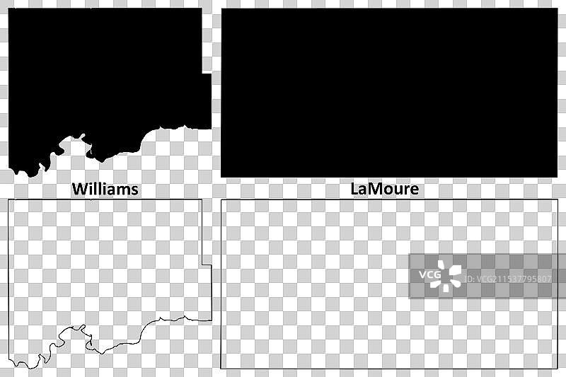北达科他州威廉姆斯县和拉莫尔县图片素材