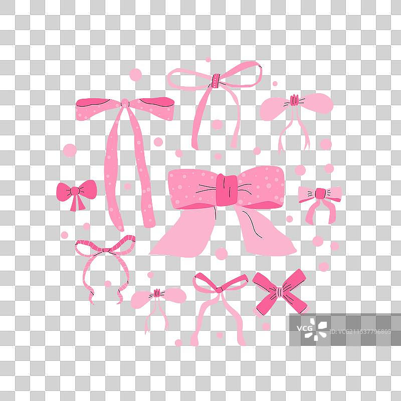 装饰带上的圆形弓结徽章图片素材