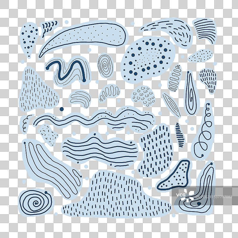 手绘图案设计，包含各种抽象元素图片素材