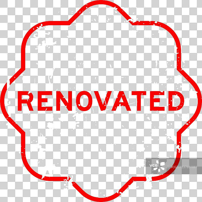 翻新红色磨损字样橡胶印章图片素材