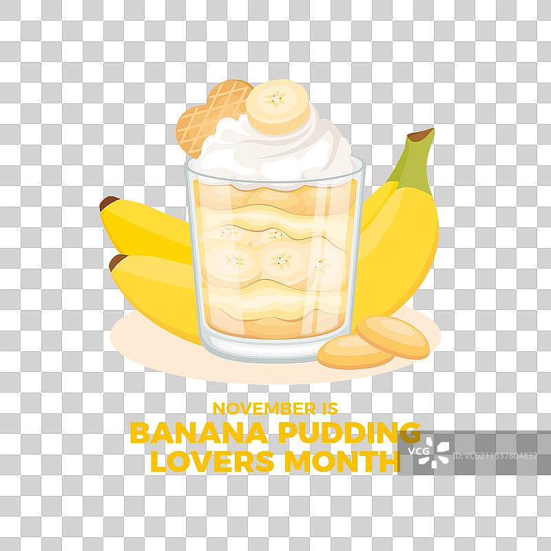 香蕉布丁爱好者月海报图片素材