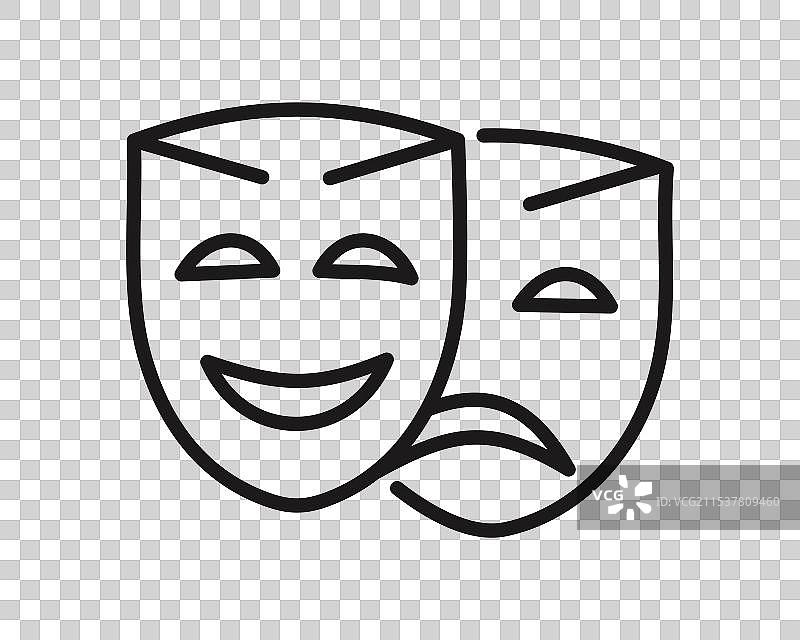 喜剧与悲剧面具，化妆舞会面具，漫画图片素材