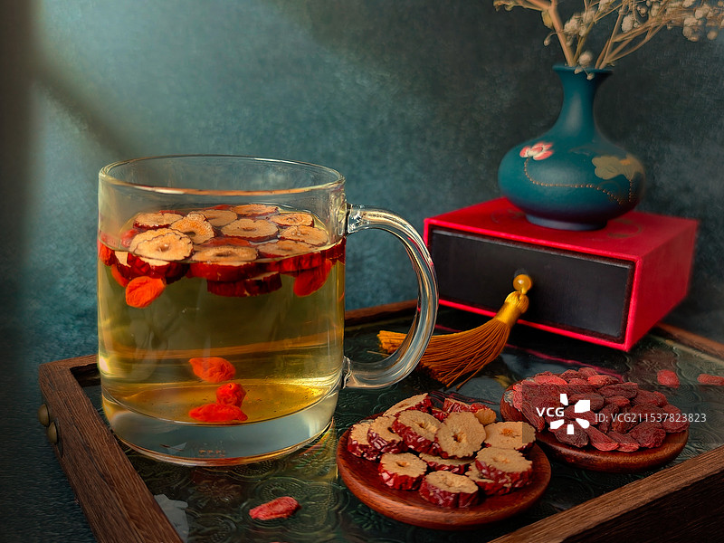 任务投稿：中式饮品系列之中式养生水.红枣枸杞茶图片素材