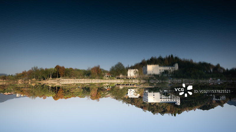 傍晚游永安公园图片素材