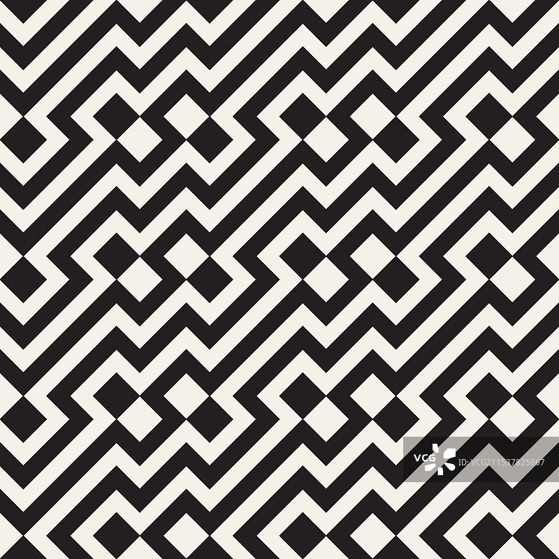 复古风格的单色几何无缝图案图片素材