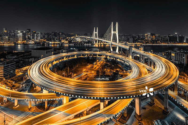上海南浦大桥夜景图片素材