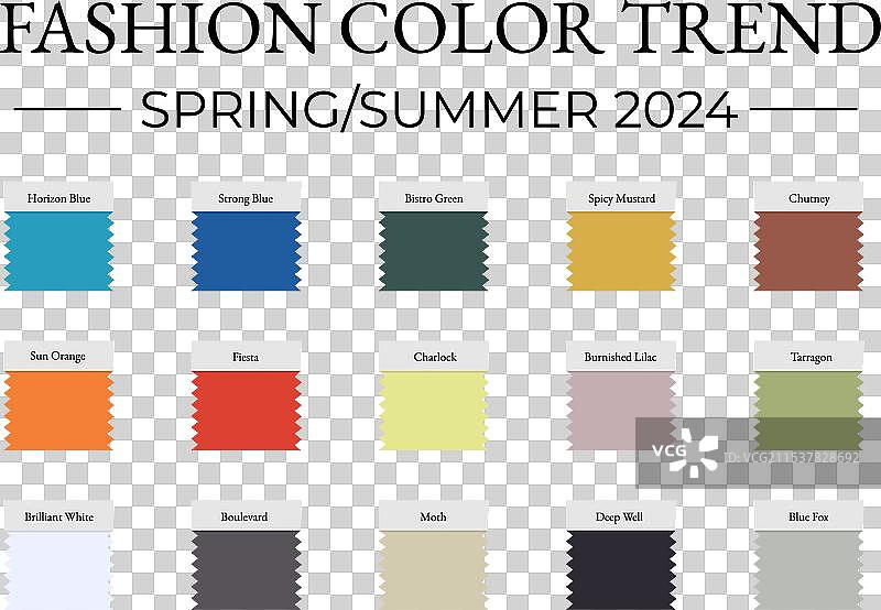 2024年春夏时尚色彩趋势图片素材