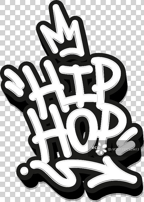 嘻哈风格的涂鸦标签字母设计图片素材