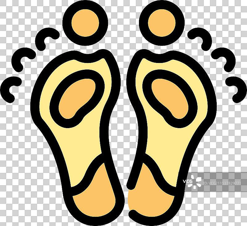 一双穿着足弓矫正鞋垫的脚图片素材