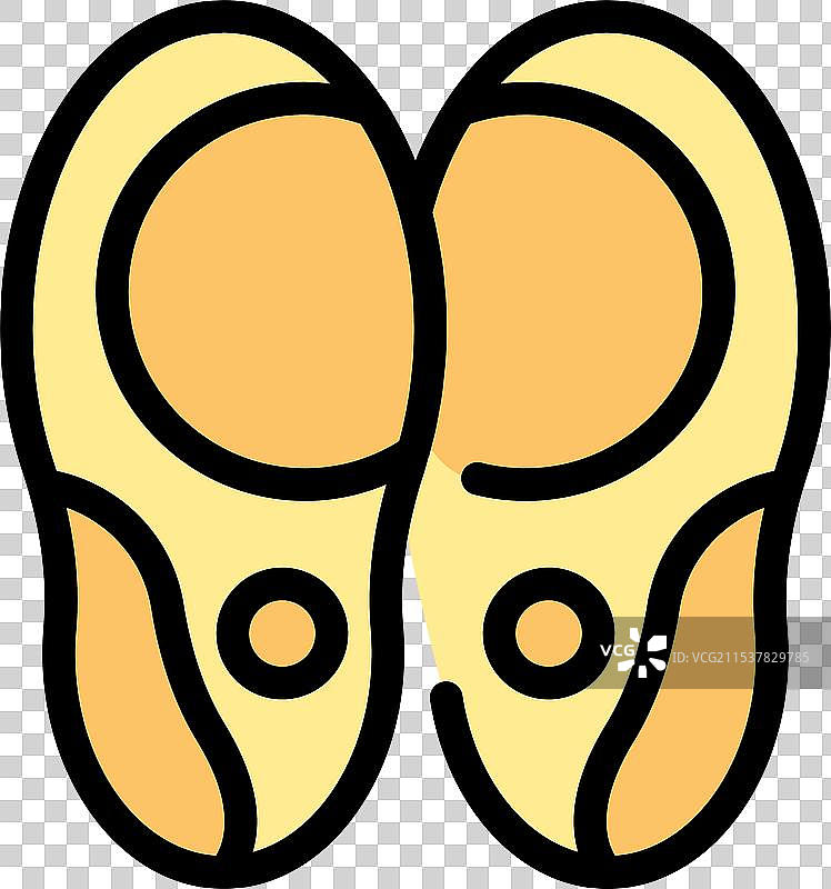 一双圆头的黄色芭蕾舞鞋图片素材