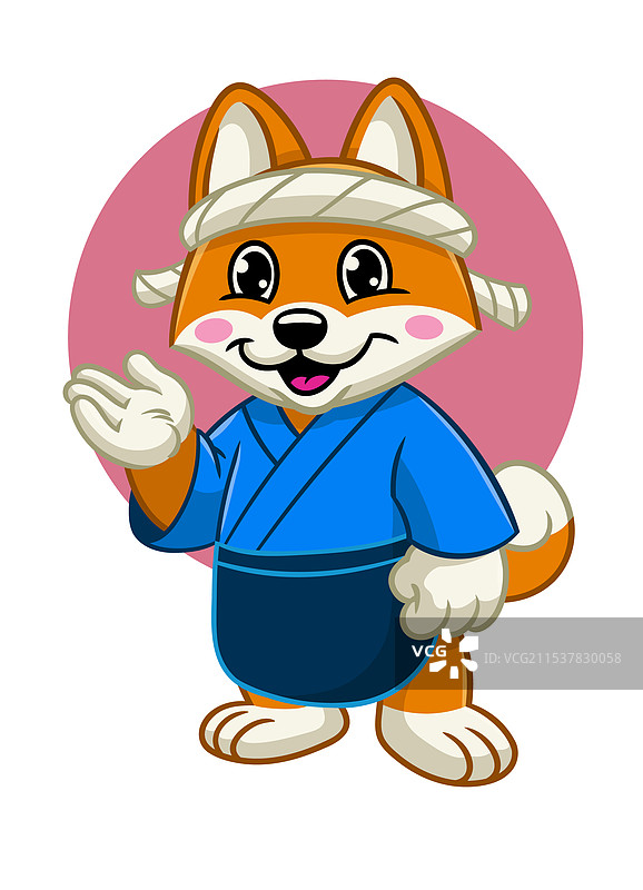 柴犬日本厨师吉祥物图片素材