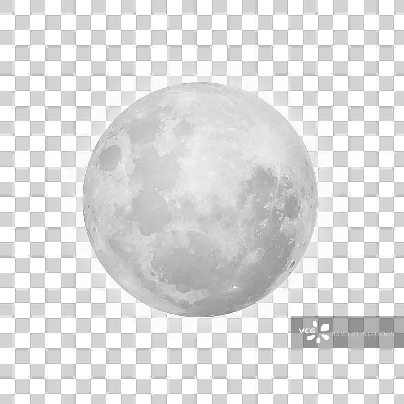 逼真的满月占星或天文学行星图片素材