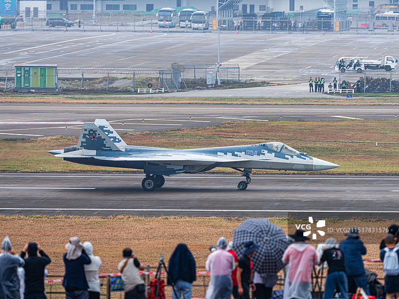 第十五届中国航展俄罗斯苏57战斗机图片素材