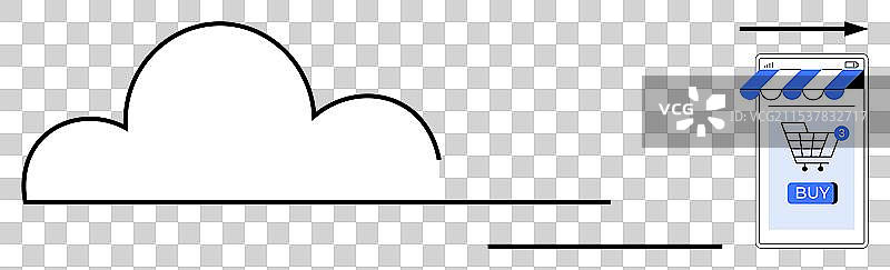 在线购物的云计算集成图片素材
