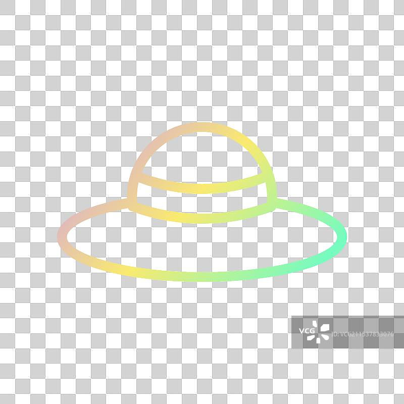 夏季渐变紫色黄色绿色的帽子图标图片素材