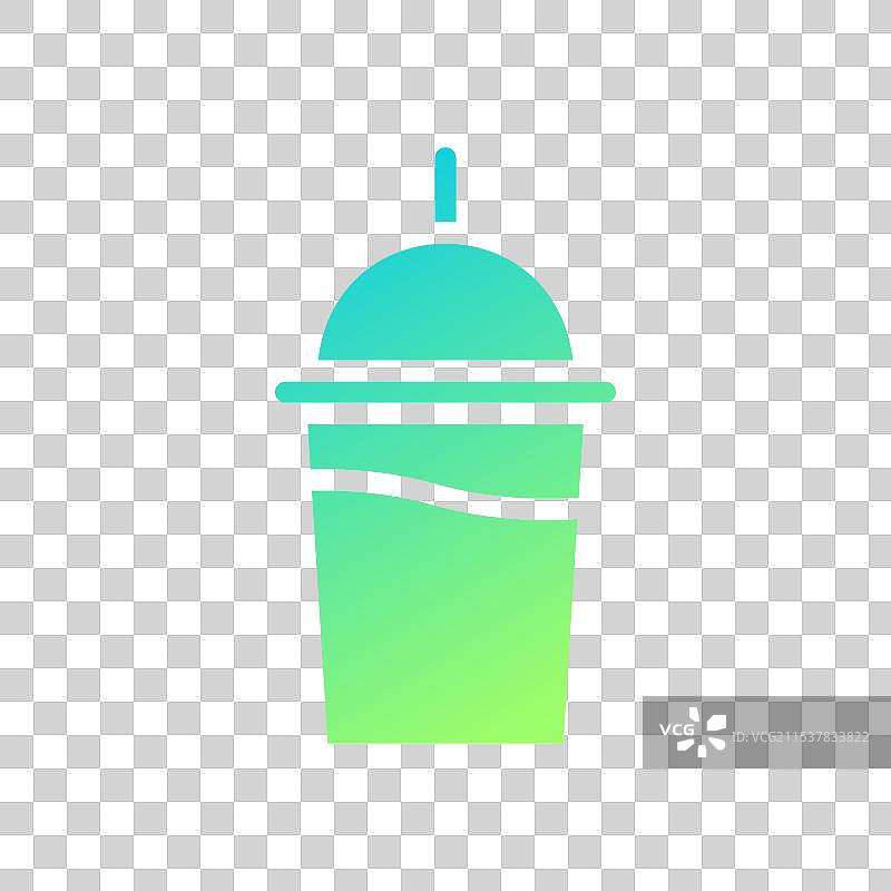 饮料图标，渐变蓝绿色，夏季海滩风格图片素材