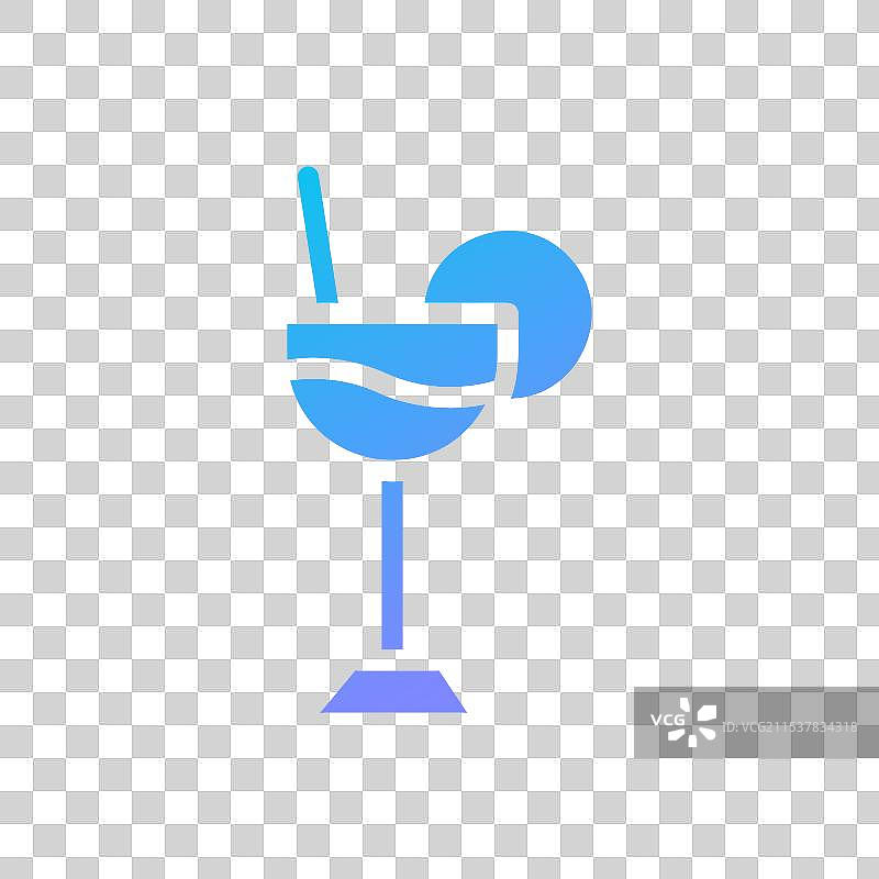 饮料图标，实心渐变蓝色，夏季海滩图片素材