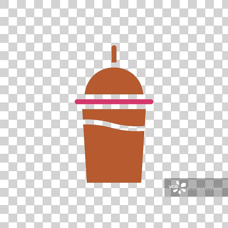 饮料图标，实心红棕色，夏季海滩符号图片素材