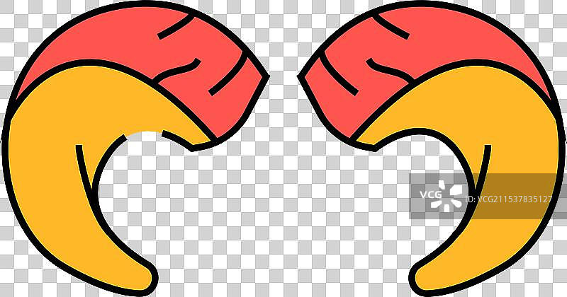 大角羊角动物图标颜色图片素材