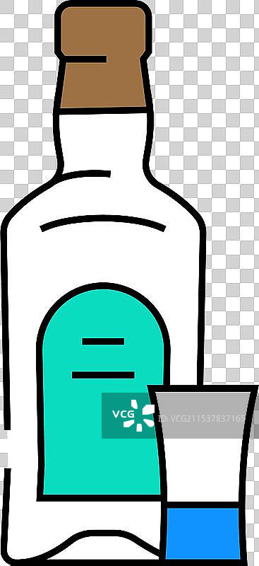 苦艾酒瓶图标 彩色图片素材