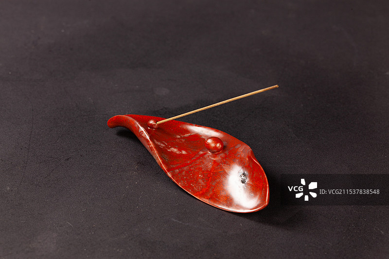 福州寿山石叶形香插摆件图片素材