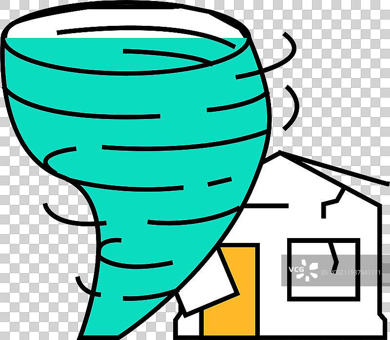 飓风破坏图标颜色图片素材