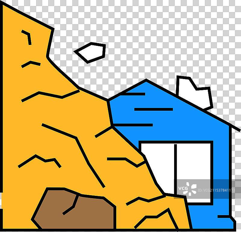 滑坡灾害图标颜色图片素材