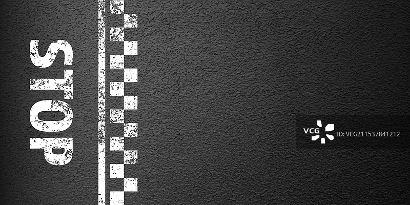 沥青道路上有停止车道标记的混凝土图片素材